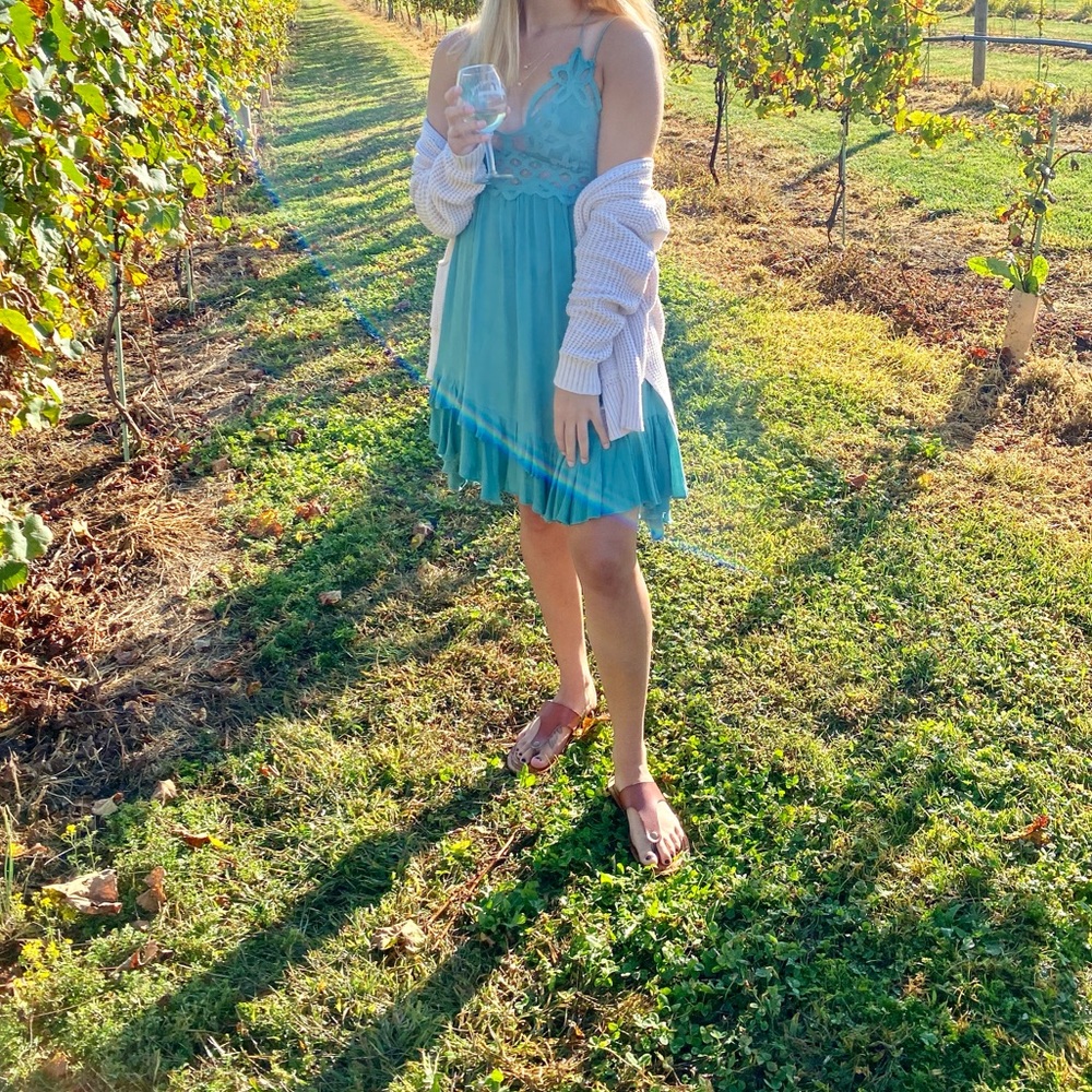 lulus teal sundress
